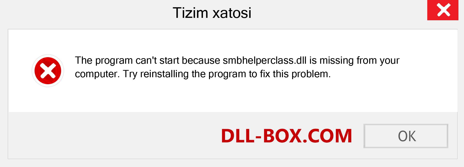 smbhelperclass.dll fayli yo'qolganmi?. Windows 7, 8, 10 uchun yuklab olish - Windowsda smbhelperclass dll etishmayotgan xatoni tuzating, rasmlar, rasmlar